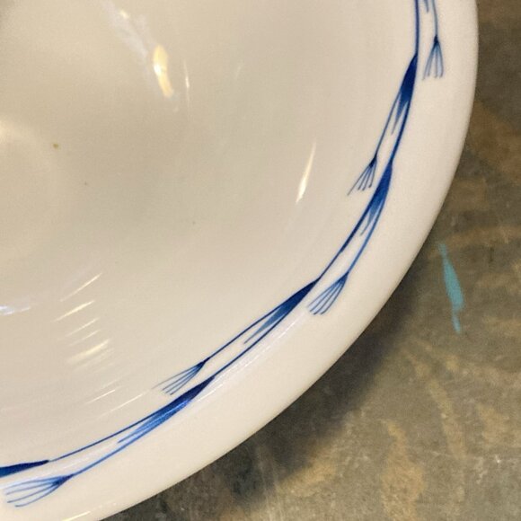 Kari Trestakk Norway Serving Bowl Hand Painted Porcelain Abstract Forks Design - Picture 7 of 9